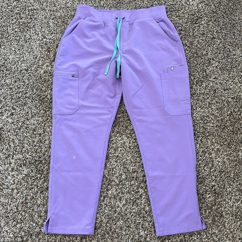 Figs high waisted yola scrub pants lilac dawn